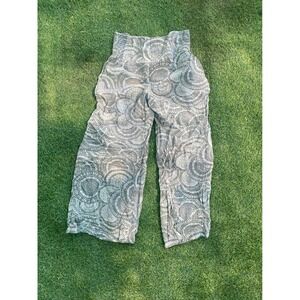 ODD Circle Print Wide Leg Lounge Pants Smocked Waist Boho Casual Size S